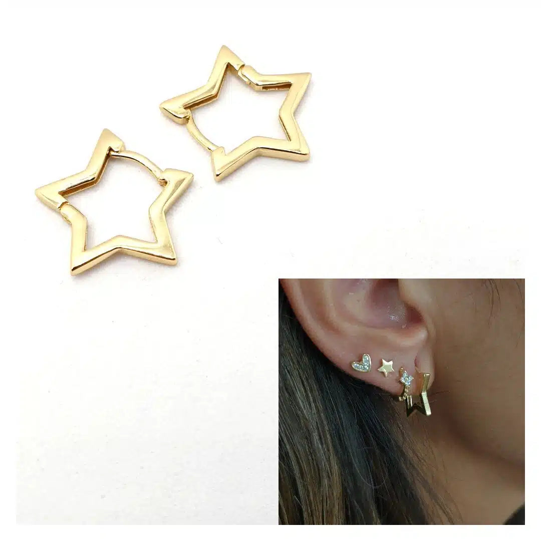 Pendientes Star oro