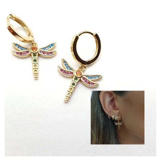 Pendientes libélulas oro