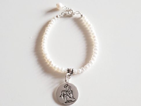 Pulsera niña perla de plata de ley - Joyería Zafir