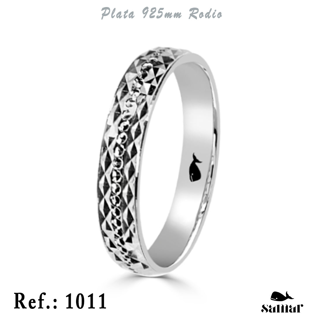 Alianza de plata 925 brillo con escamas anchas 4 mm – 1011