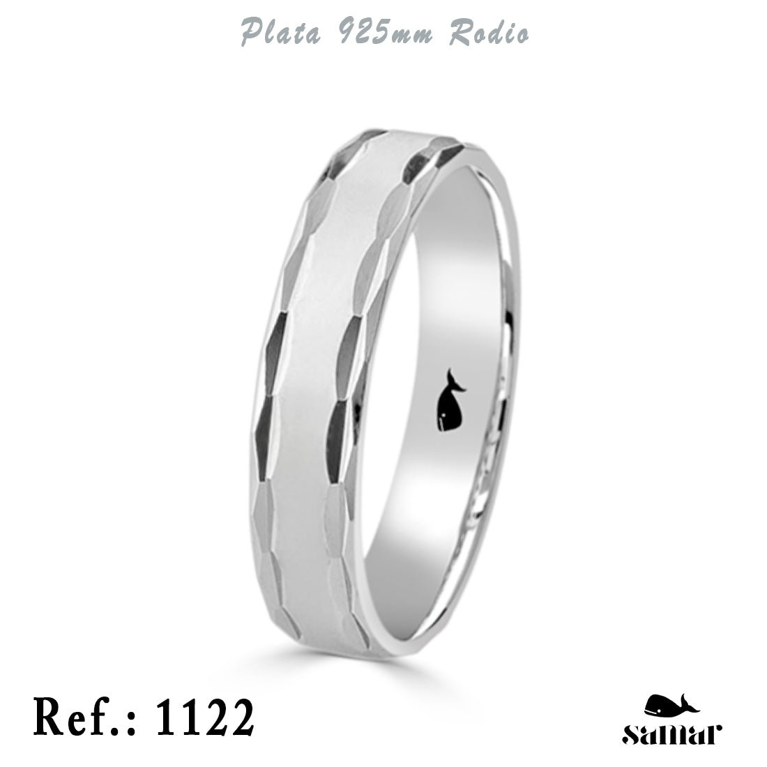 Alianza de plata Thay mate y brillo con tallas interior confort 1122