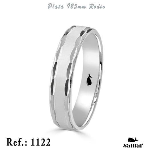 Alianza de plata Thay mate y brillo con tallas interior confort 1122