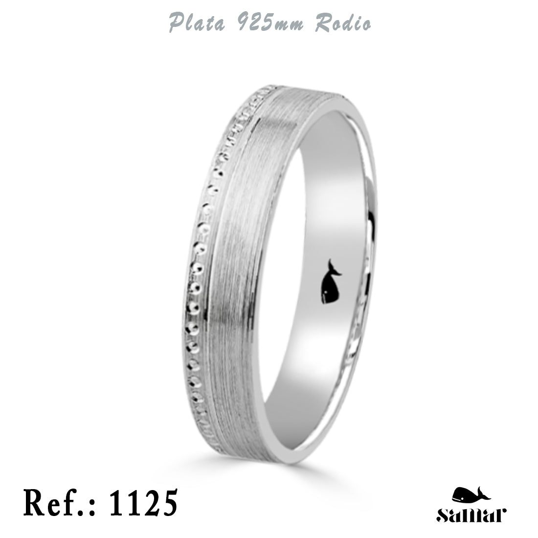 Alianza de plata 5 mm mate brillo con interior confort 1125