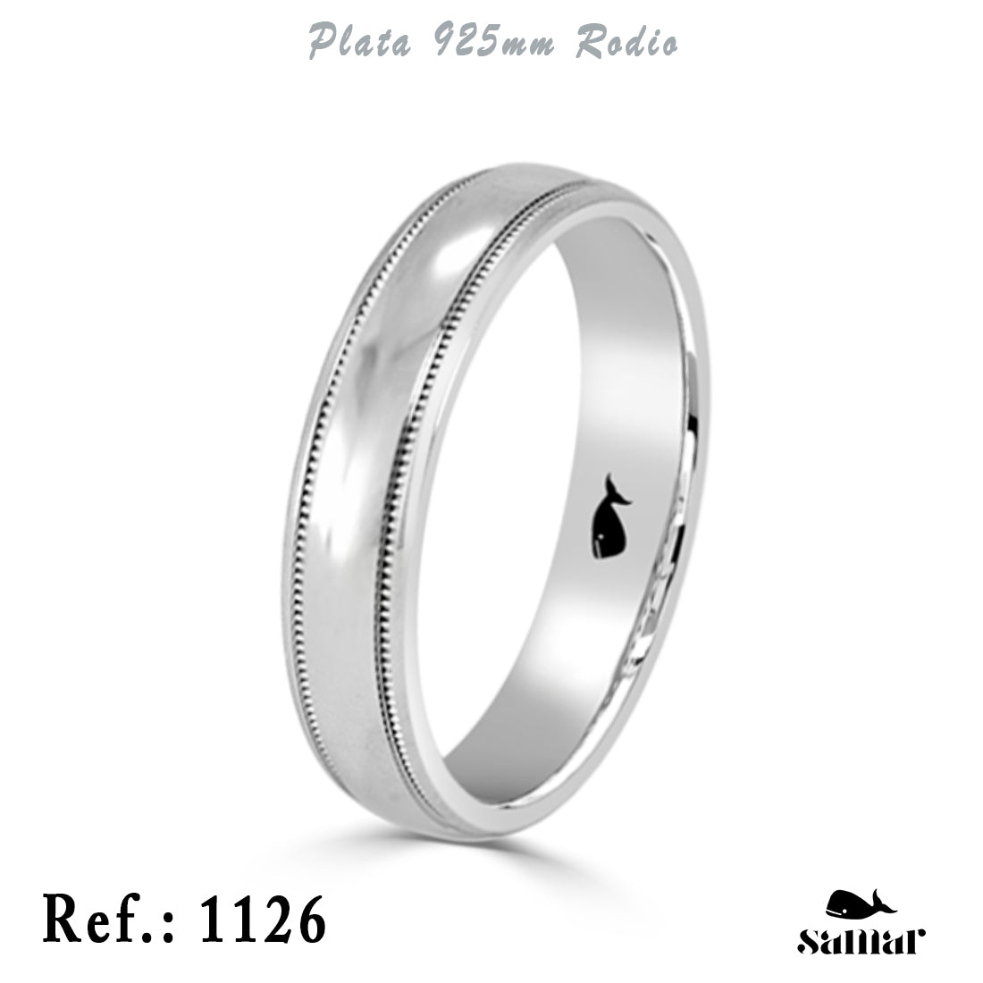 Alianza de plata 5 mm tallada con interior confort 1126