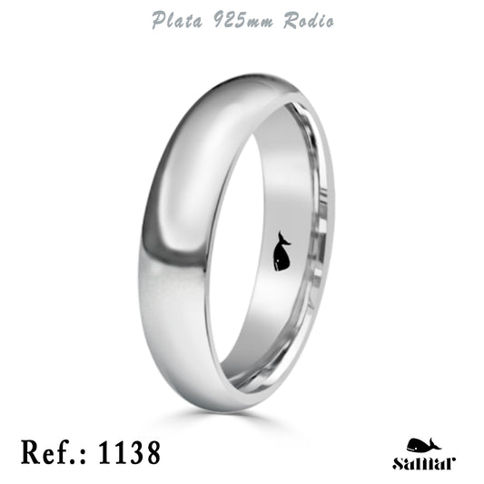 Alianza de plata 925 curva clásica 5 mm – 1138