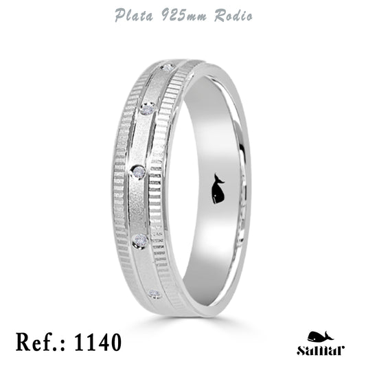 Alianza de plata 925 gallonada con circonitas 6 mm – 1140