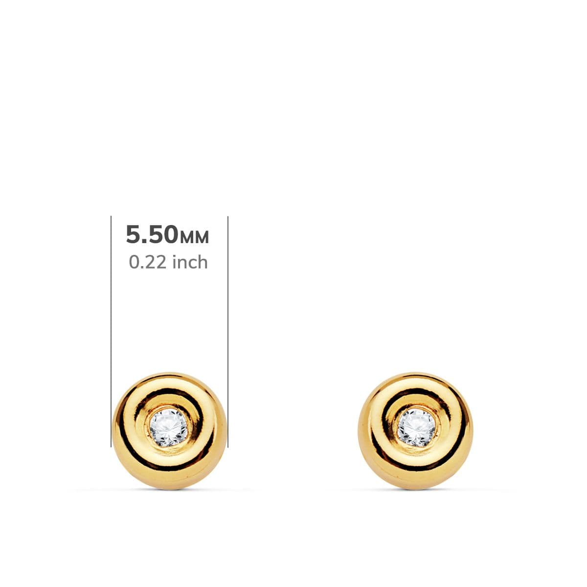 18K PENDIENTES CHATON ORO AMARILLO DIAMANTES LABORATORIO 0,040 QTS VS2-G. MEDIDA: 5,5 X 5,5 MM. CIERRE PRESION