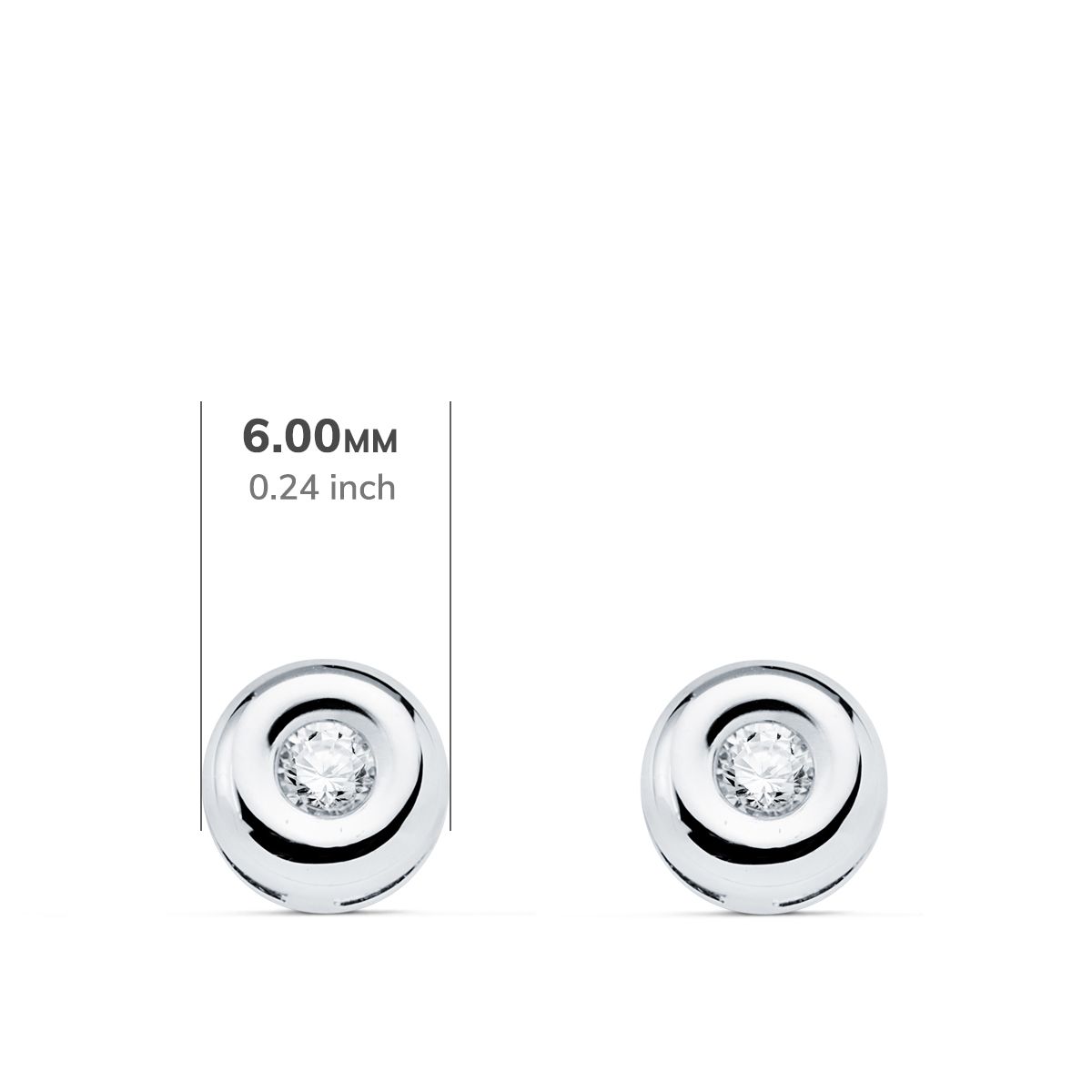 18K PENDIENTES CHATON ORO BLANCO DIAMANTES LABORATORIO 0,100 QTS VS2-G. MEDIDA: 6 X 6 MM. CIERRE PRESION