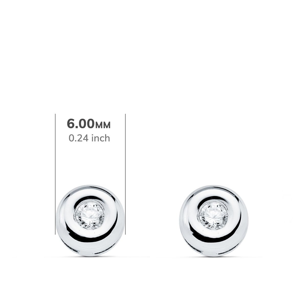 18K PENDIENTES CHATON ORO BLANCO DIAMANTES LABORATORIO 0,140 QTS VS2-G. MEDIDA: 5,5 X 5,5 MM. CIERRE PRESION