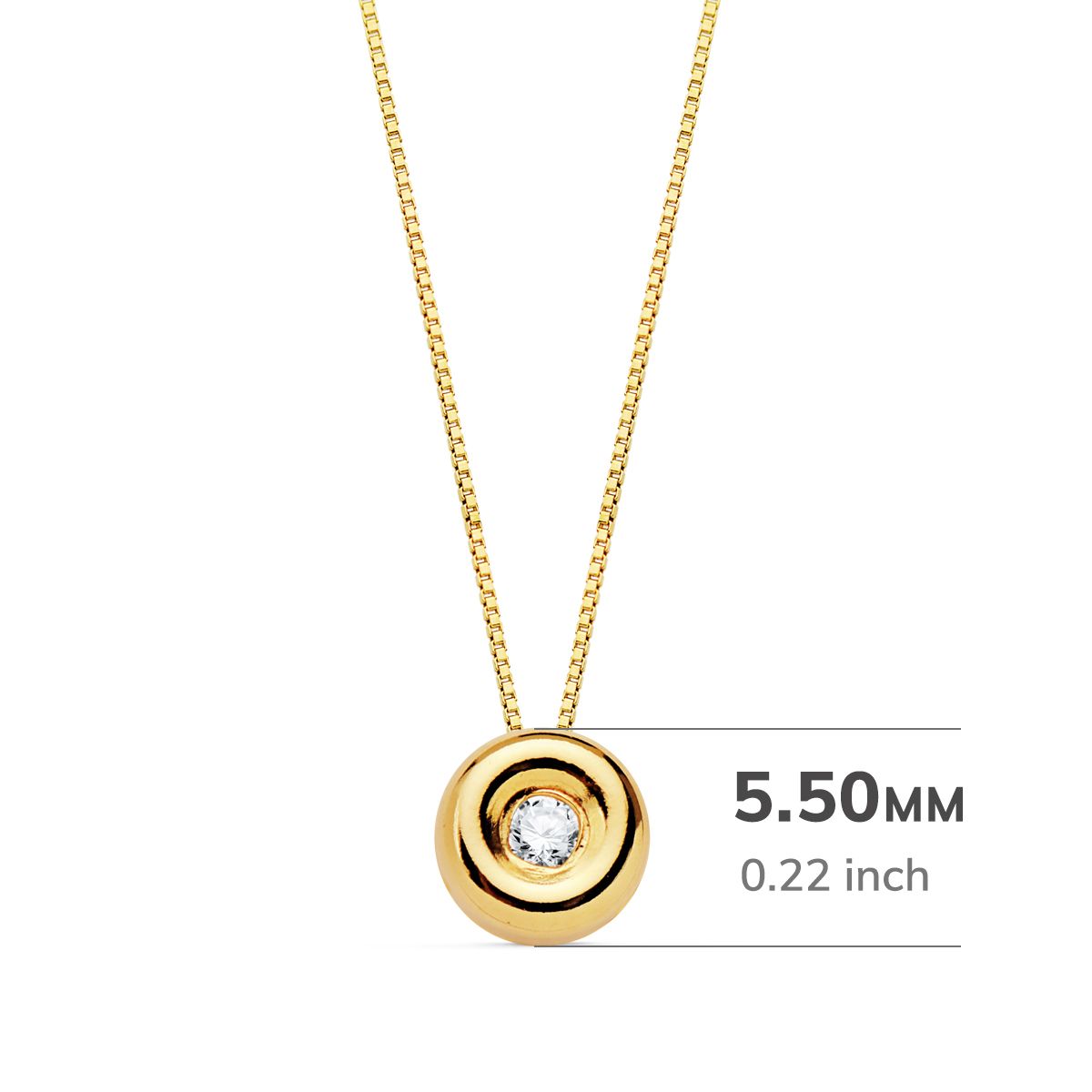 Gargantilla Chaton 5,5 mm Diamante Laboratorio 1,70 mm 0,020 Qts. G-vs2. Cadena 42 cm de oro amarillo 18K
