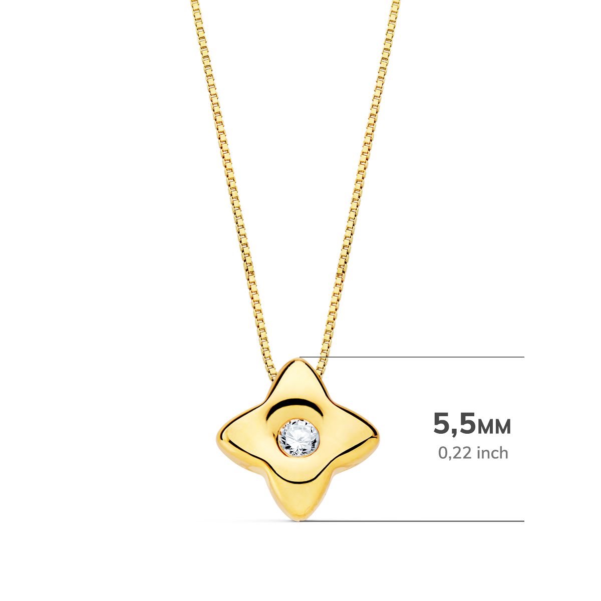 Gargantilla Estrella 5,5 mm Diamante Laboratorio 0,020 Qt. G-vs2. Cadena 42 cm de oro amarillo 18K
