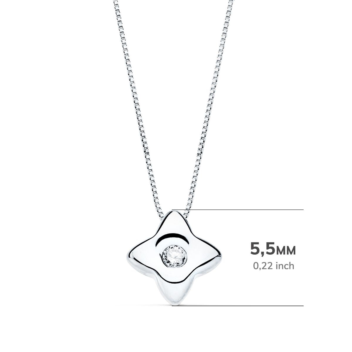 Gargantilla Estrella 5,5 mm Diamante Laboratorio 0,020 Qt. G-vs2. Cadena 42 cm de oro amarillo 18K