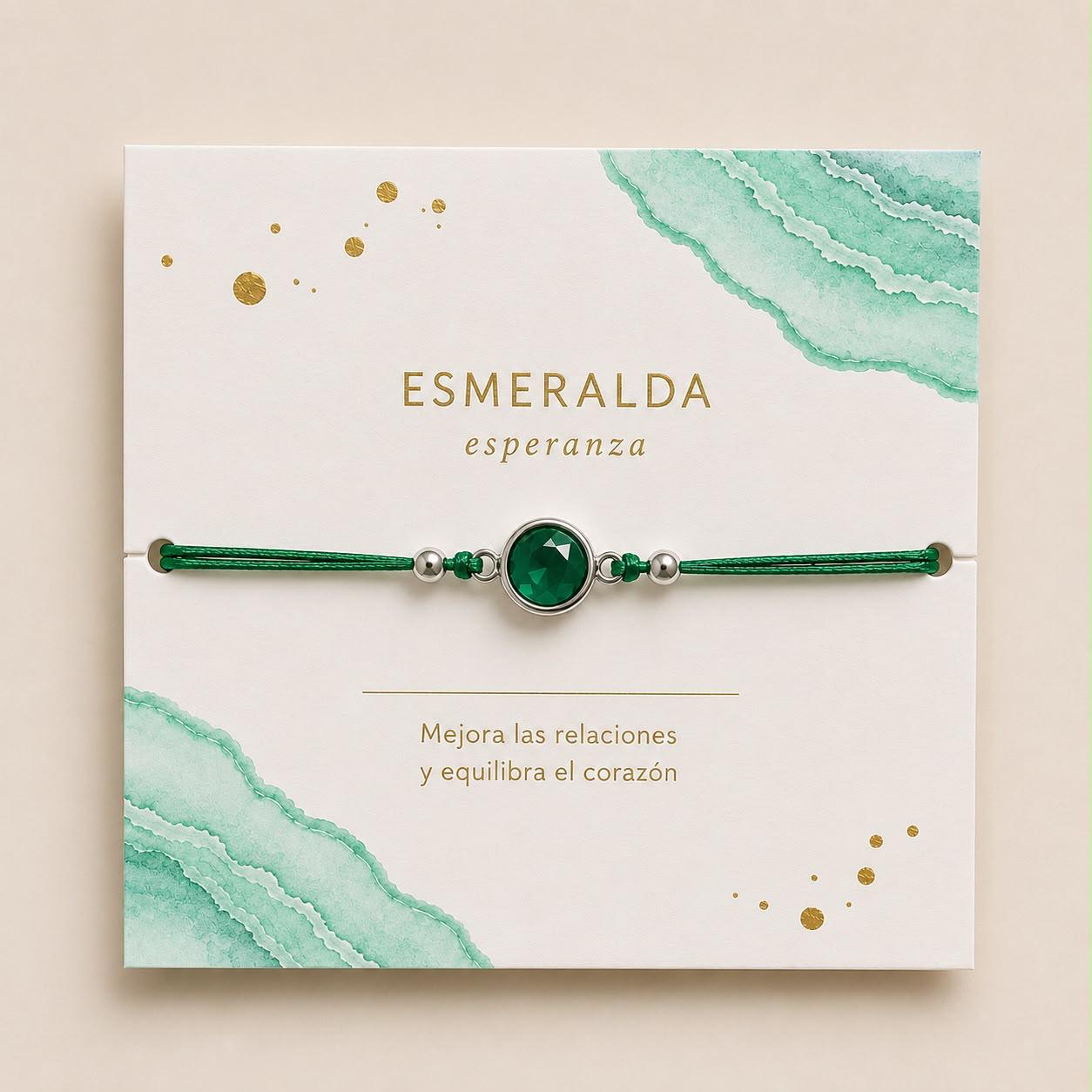 Pulsera Esmeralda de plata de ley - Joyería Zafir