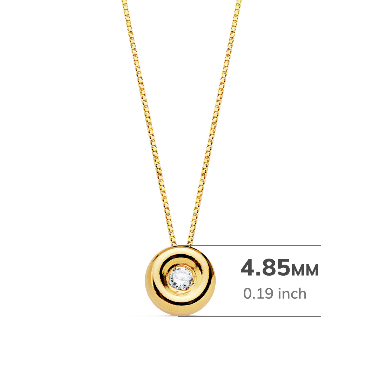 Gargantilla Chaton 4,85 mm Diamante Laboratorio 1,50 mm 0,015 Qts. G-vs2 Cadena 42 cm de oro amarillo 18K