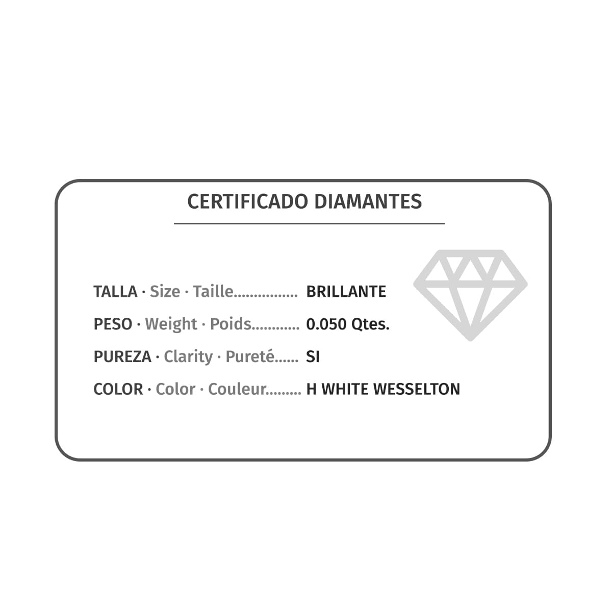 18K COLGANTE ORO BLANCO CHATON 5.5 MM DIAMANTE TALLA BRILLANTE 0,050 QTS SI-H