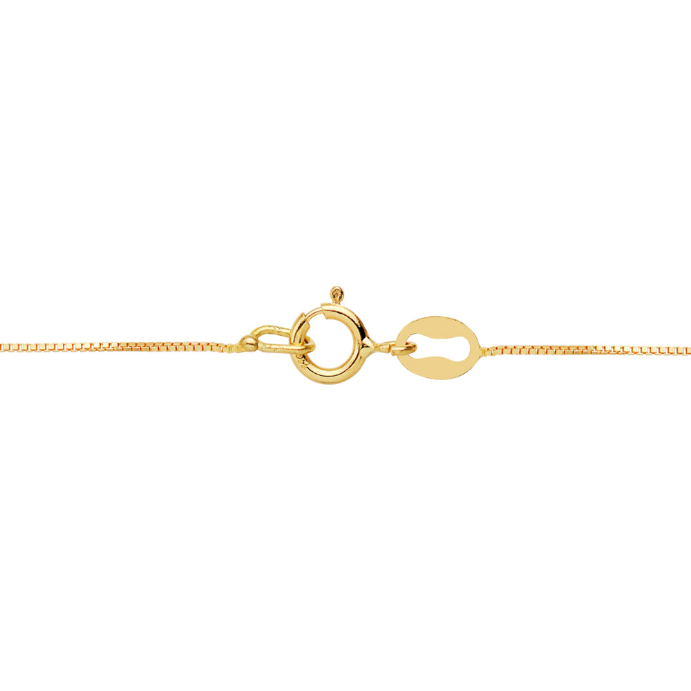 Collar Chaton con Circonita y Borde Greca.medida: 9 mm. Cadena 42 cm de oro amarillo 18K