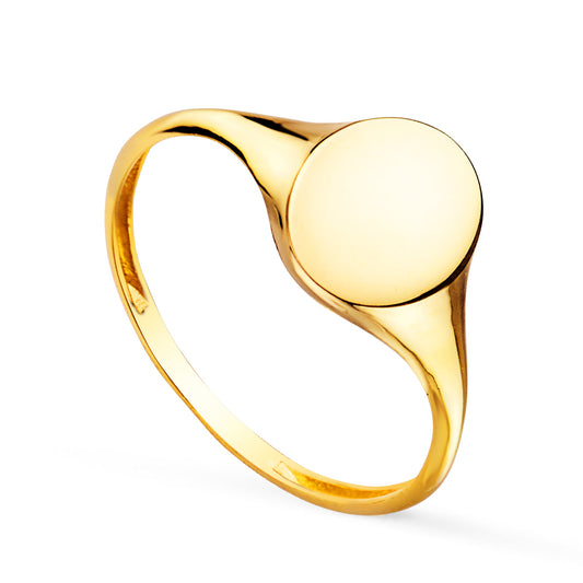 18K SELLO ORO AMARILLO MACIZO FORMA OVAL. ZONA GRABADO: 9X8 MM