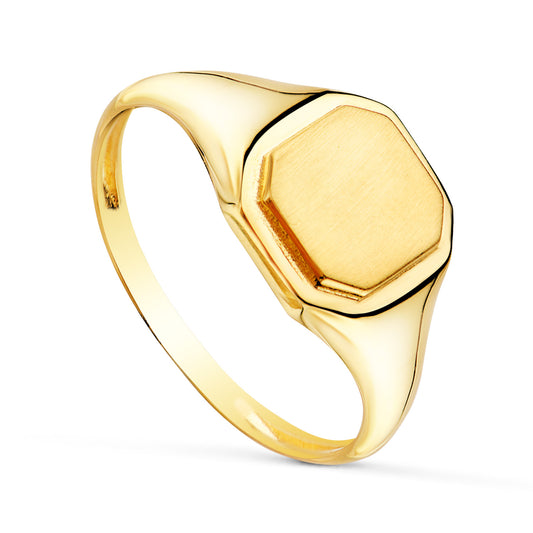 18K SELLO ORO AMARILLO MACIZO FORMA CUADRADA. ZONA GRABADO: 8,5X8,5 MM