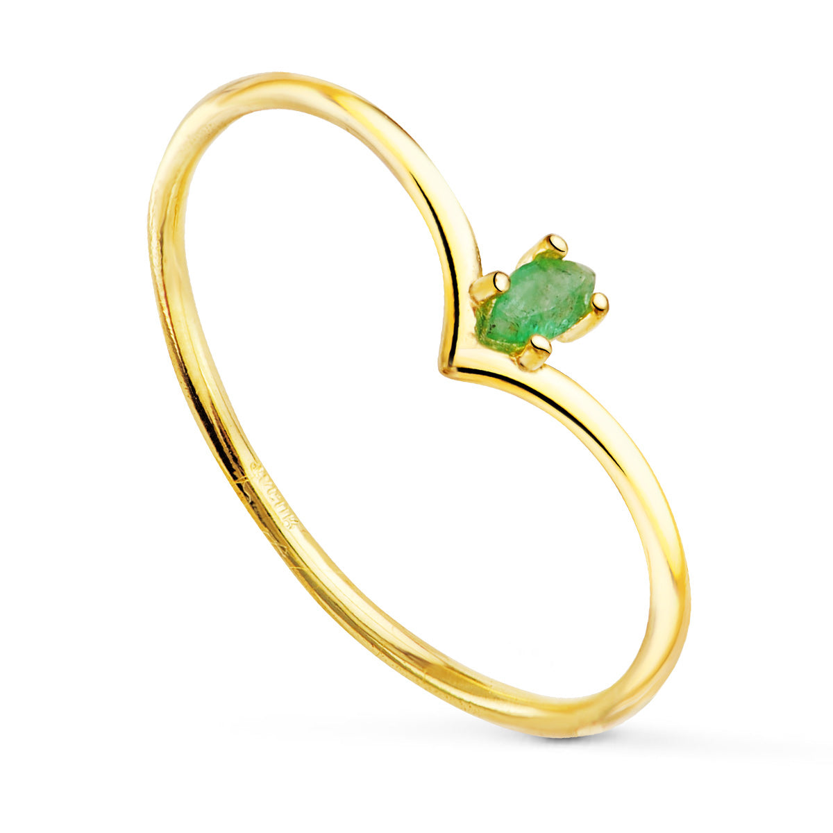 18K SORTIJA ORO AMARILLO MARQUIS 4X2 MM RUBI O ZAFIRO NATURAL