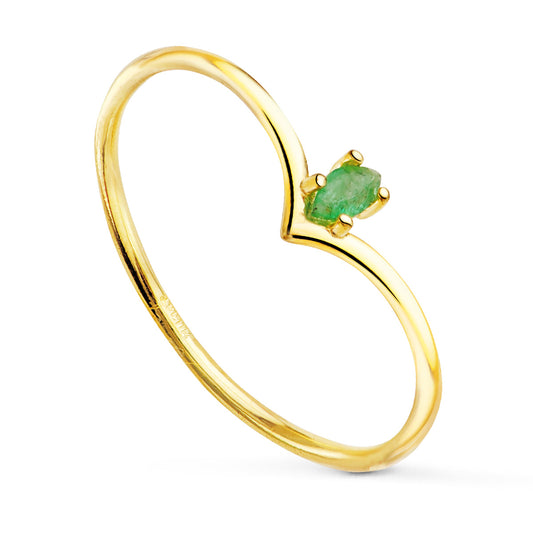 18K SORTIJA ORO AMARILLO MARQUIS 4X2 MM RUBI O ZAFIRO NATURAL