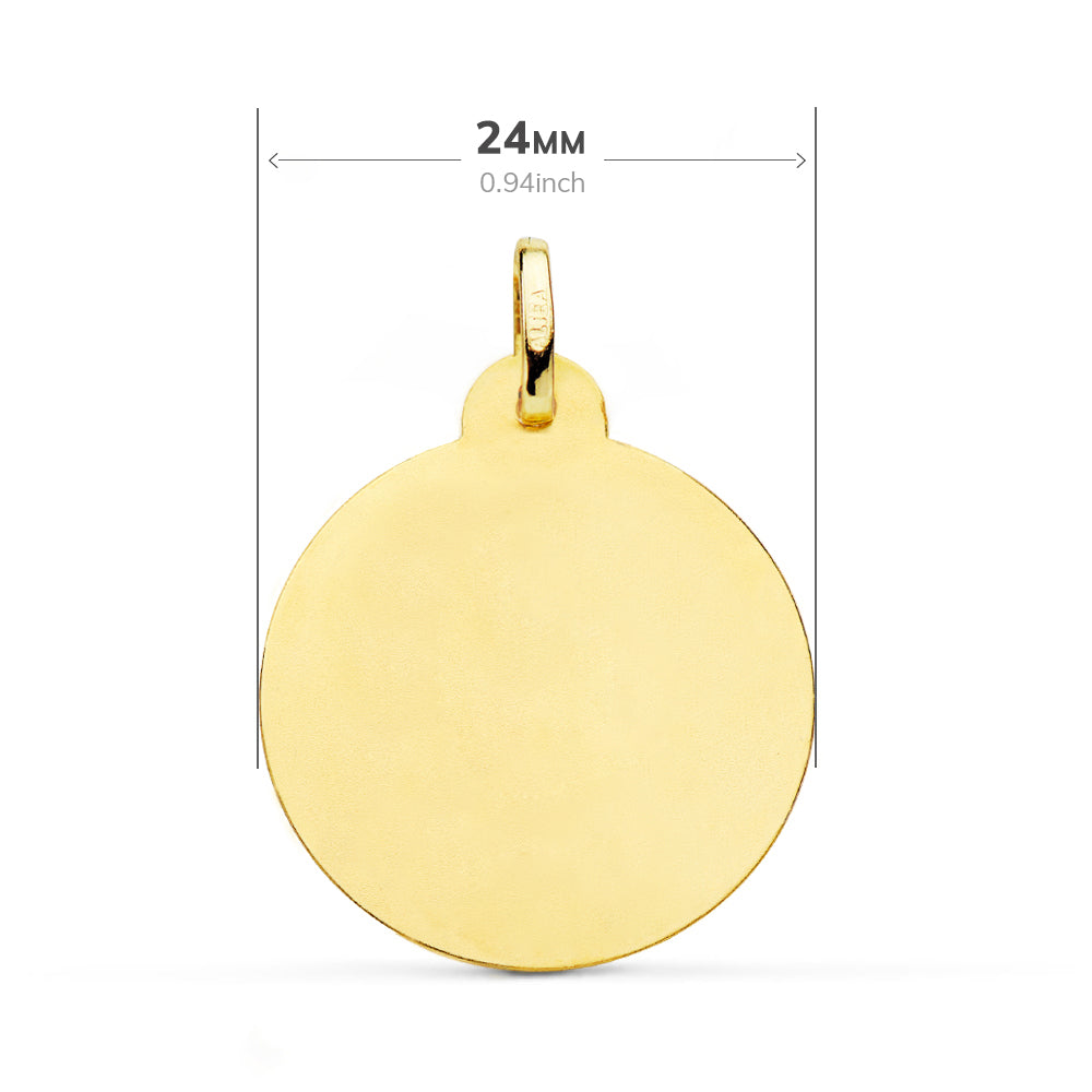 Medalla Virgen Caridad del Cobre 24 mm de oro amarillo 18K