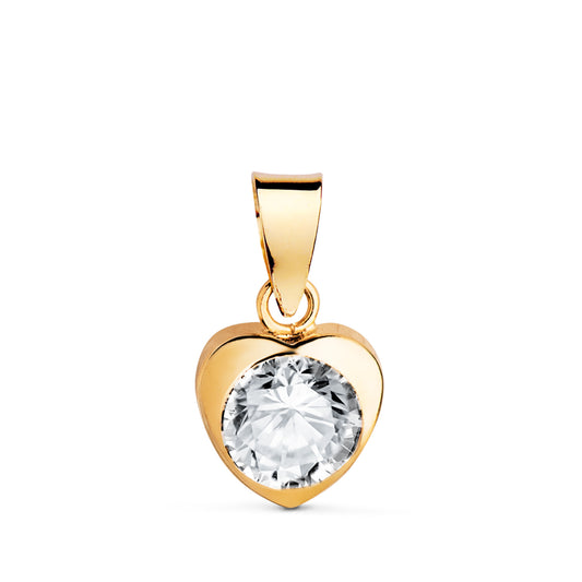 18K COLGANTE ORO AMARILLO CORAZON CON CIRCONITA. MEDIDA: 7,5 X 7,5 MM