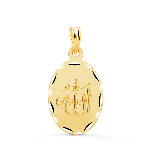 Medalla Ala Es Grande Oval Tallada y Matizada 22 x 14 mm de oro amarillo 18K