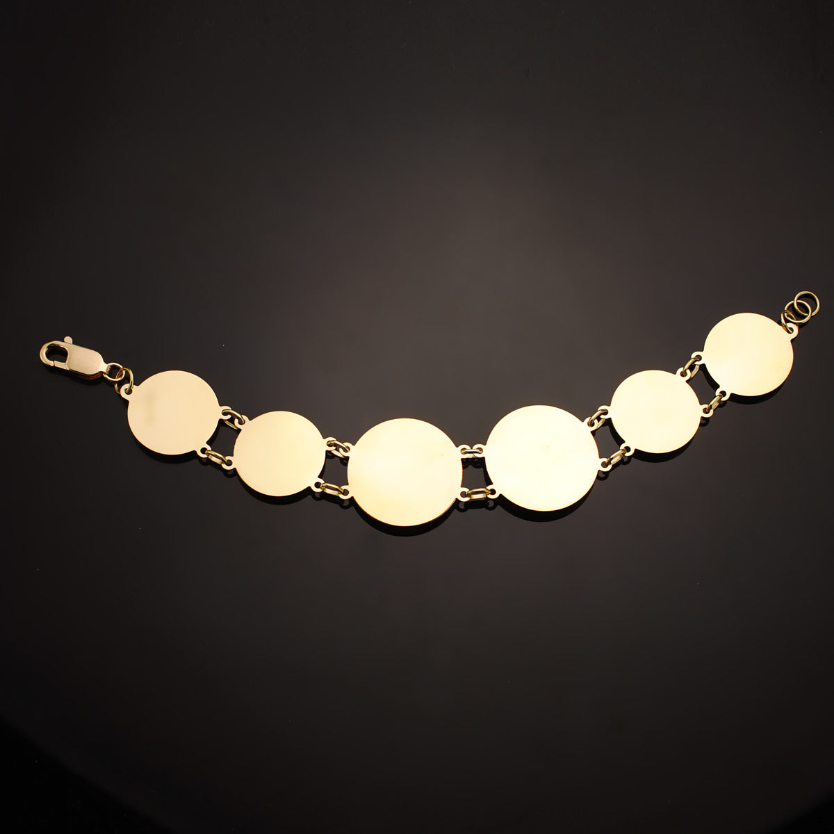 Pulsera Bicolor con Medusas de 25 y 20 mm en Brillo Largo 20,5 cm 18K