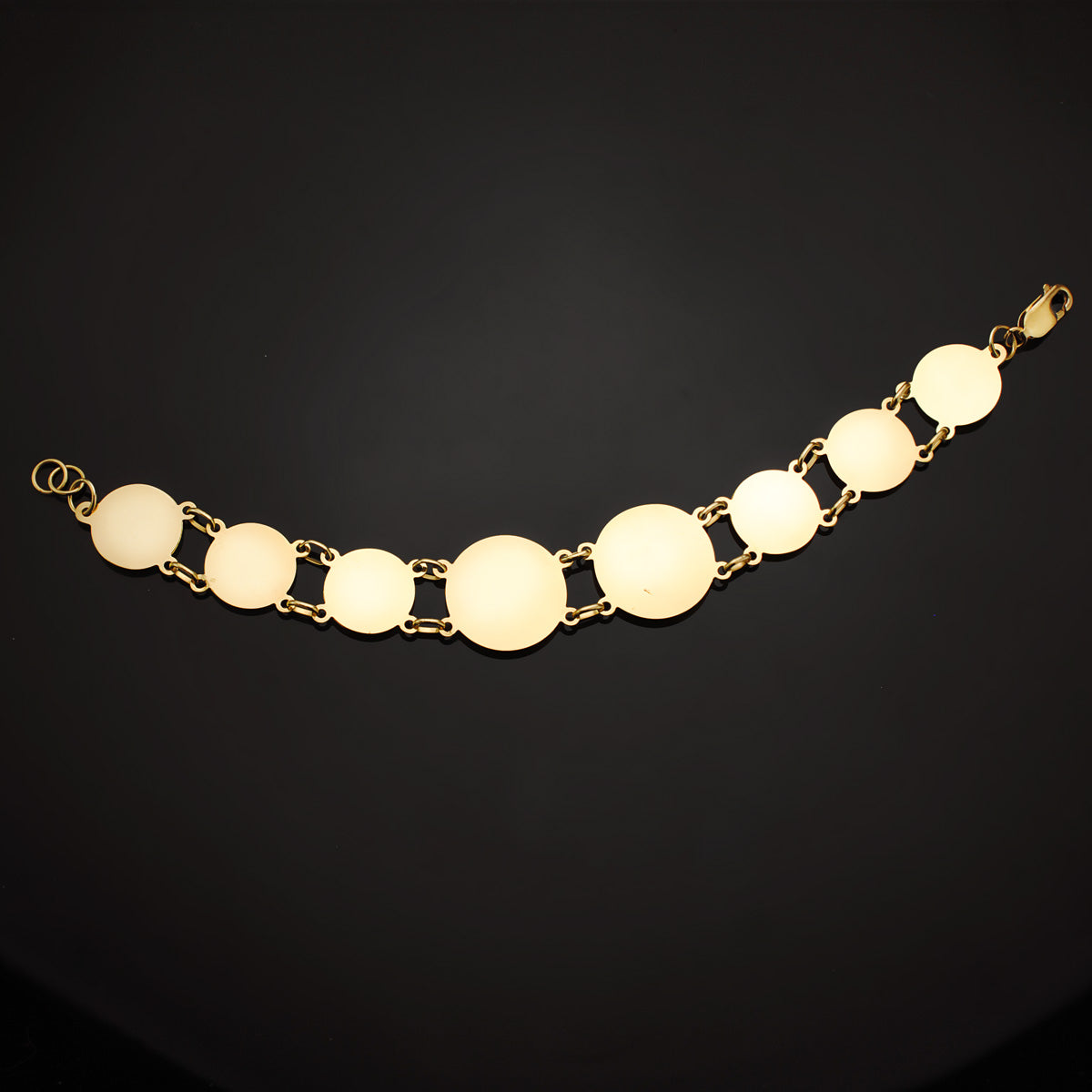 Pulsera con Medusas de 20 y 15 mm Largo 20,5 cm de oro amarillo 18K