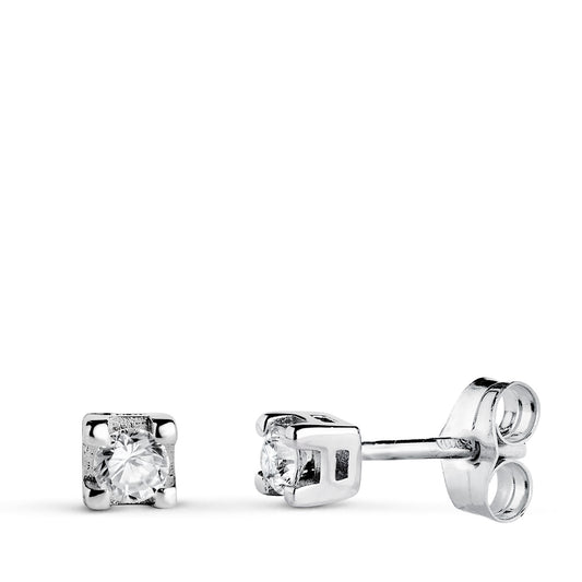 Pendientes Diamantes Laboratorio Talla Brillante 2,75 mm 0,20 Qts Vs2-g. Medida: 3,5 x 3,5 mm. presión de oro blanco 18K