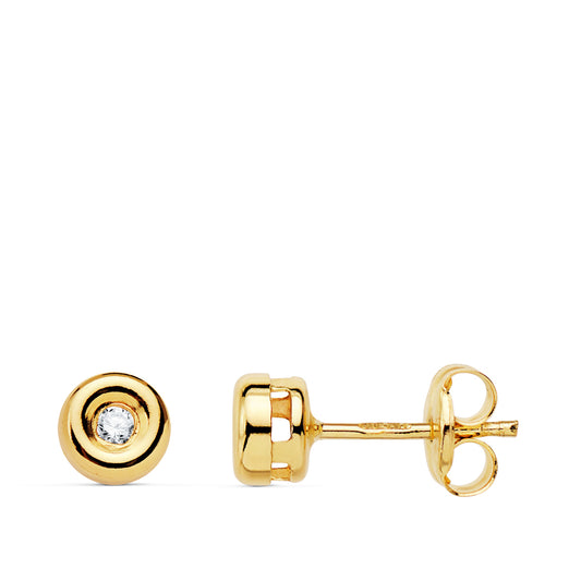 Pendientes Chaton Diamantes Laboratorio 0,030 Qts Vs2-g. Medida: 4,8 x 4,8 mm. de oro amarillo 18K