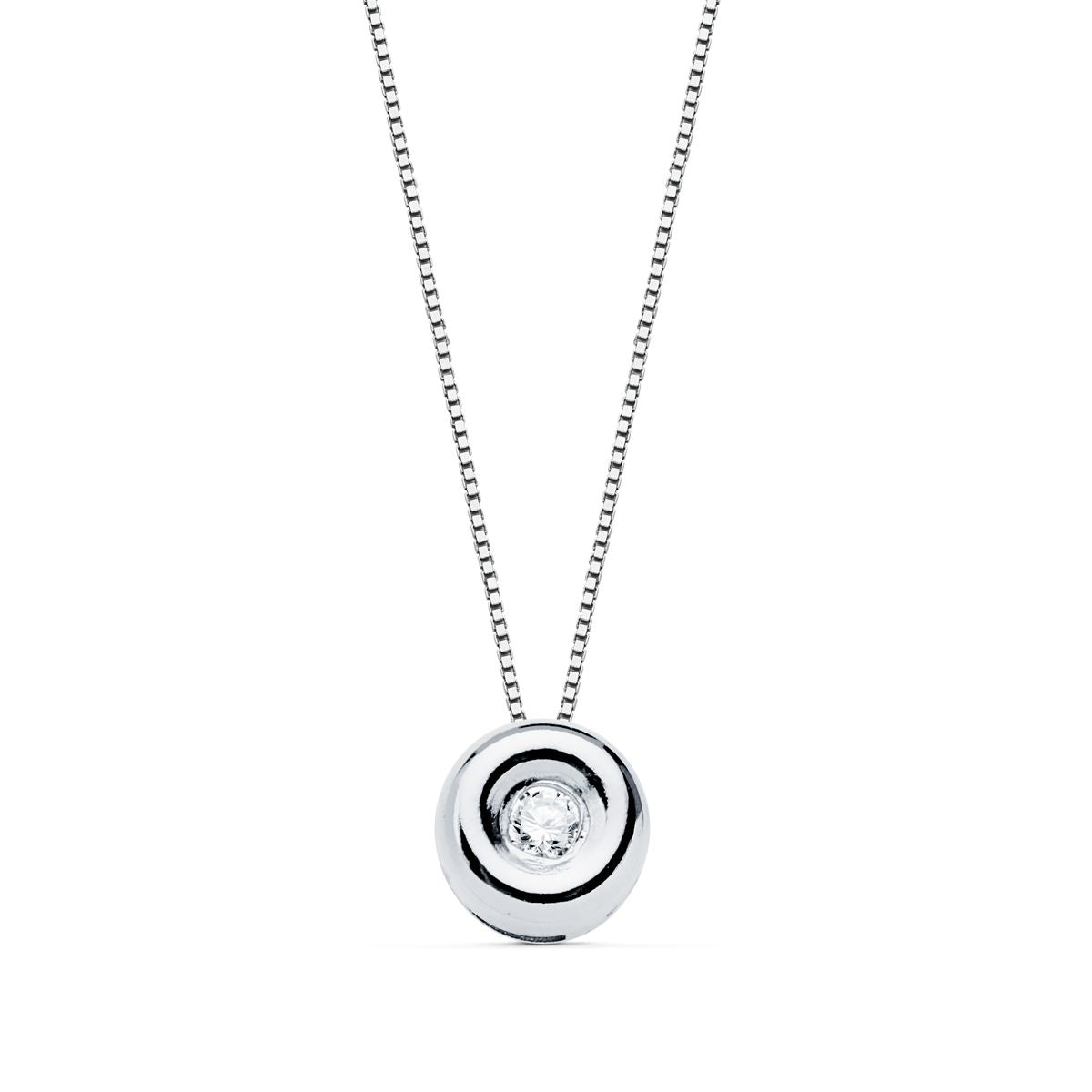 Gargantilla Chaton 5,5 mm Diamante Laboratorio 1,70 mm 0,020 Qts. G-vs2. Cadena 42 cm de oro blanco 18K