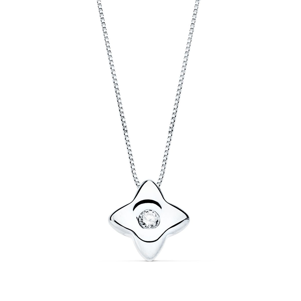 Gargantilla Estrella 5,5 mm Diamante Laboratorio 0,020 Qt. G-vs2. Cadena 42 cm de oro amarillo 18K