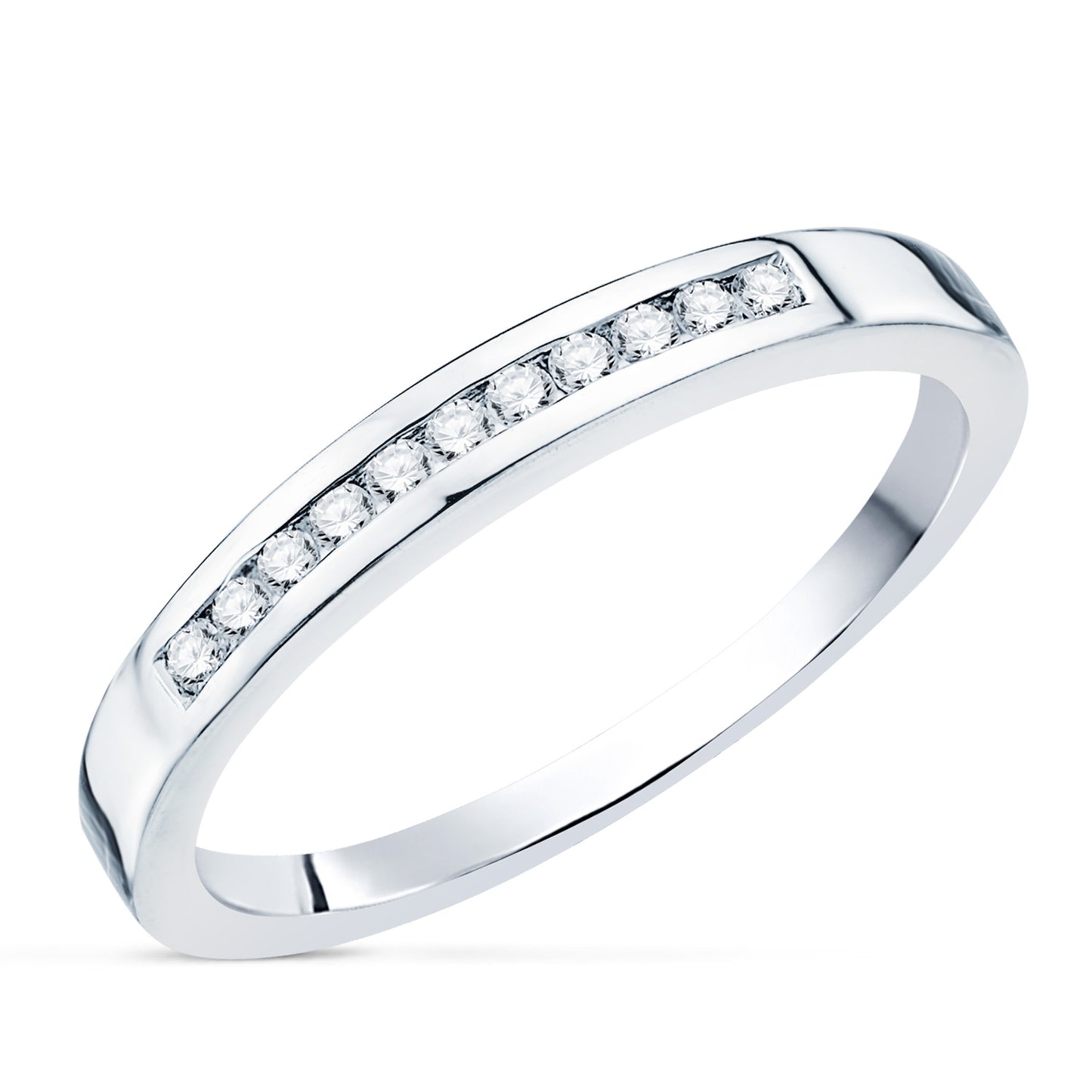 18K SORTIJA ORO BLANCO 11 DIAMANTES 0,150 QTS. VS2-G