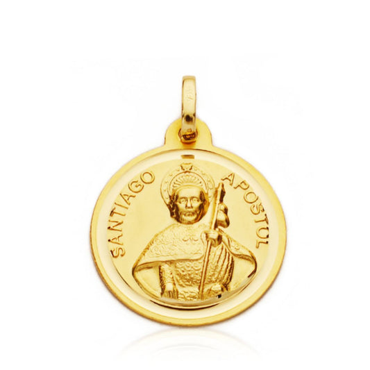 Medalla Santiago Apostol 22 mm Bisel de oro amarillo 18K
