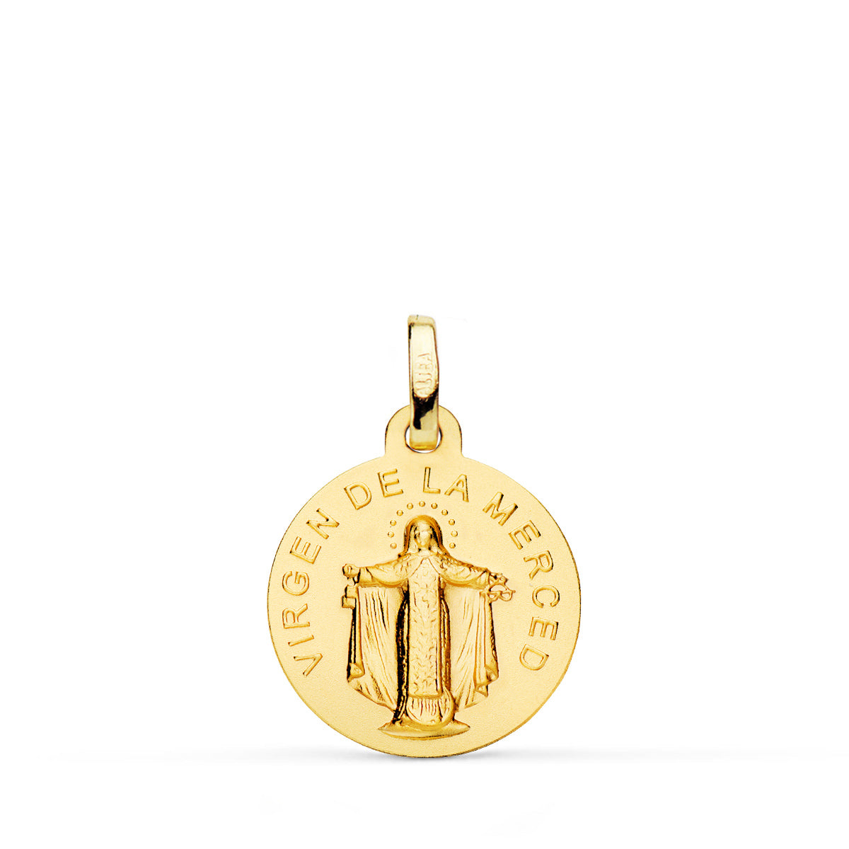Medalla Virgen de la Merced 16 mm de oro amarillo 18K
