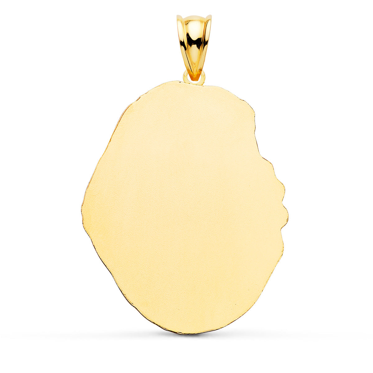 9K MEDALLA ORO AMARILLO ESPERANZA DE TRIANA SILUETA TALLADA 28X20 MM