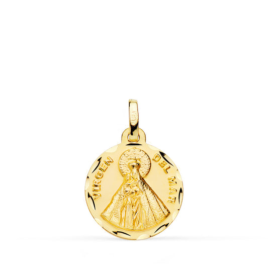 Medalla Virgen del Mar Tallada 16 mm de oro amarillo 18K