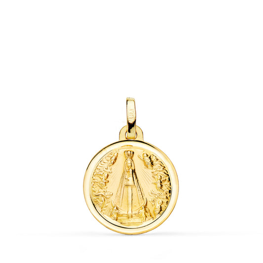Medalla Virgen Nuestra Señora de Begoña Bisel 16 mm de oro amarillo 18K