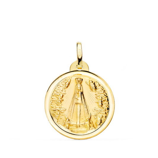 Medalla Virgen Ntra Sra de Begoña 20 mm Bisel de oro amarillo 18K