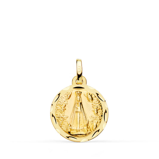 9K MEDALLA ORO AMARILLO VIRGEN NUESTRA SEÑORA DE BEGOÑA TALLADA 16 MM