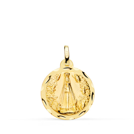 Medalla Virgen Nuestra Señora de Begoña Tallada 18 mm de oro amarillo 9K