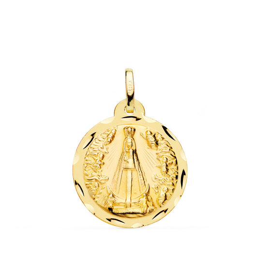 Medalla Virgen Nuestra Señora de Begoña Tallada 20 mm de oro amarillo 9K
