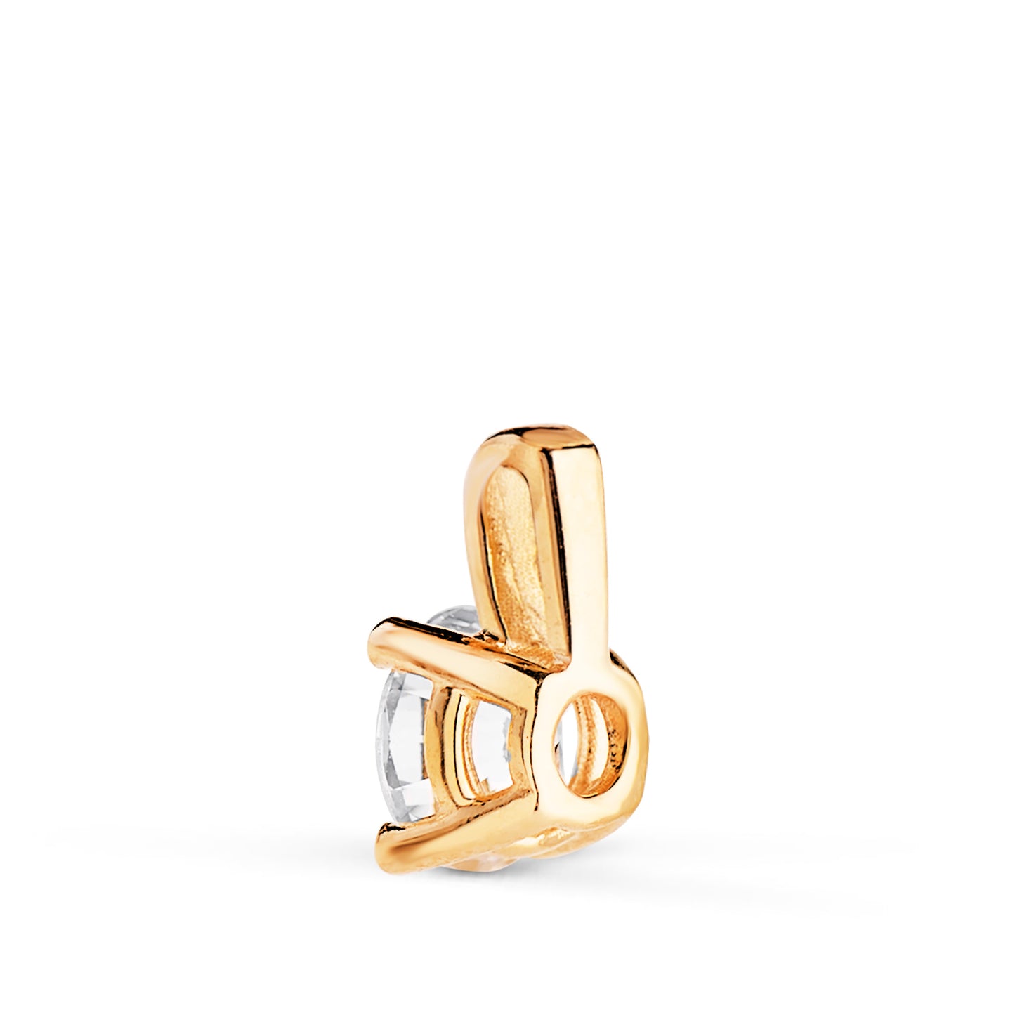 Colgante Diamante Laboratorio Talla Brillante 5 mm 0,500 Qtes. G-vs1. Medida: 9 x 5 mm de oro amarillo 18K