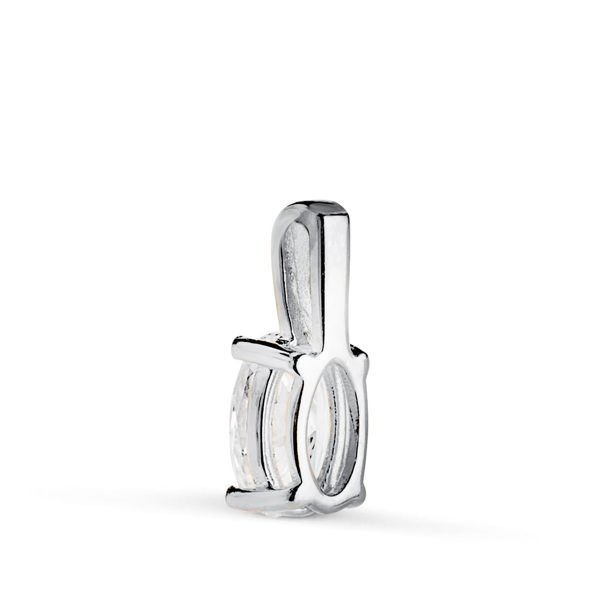 Colgante Diamante Laboratorio Talla Oval 6 x 4 mm 0,426 Qtes. G-vs1. Medida: 10 x 4 mm de oro blanco 18K