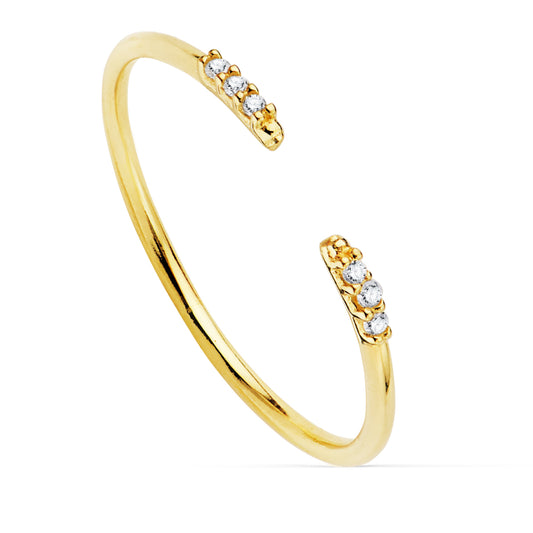 18K SORTIJA ABIERTA ORO AMARILLO DIAMANTES DE LABORATORIO 0,030QTS. G-VS2. CUERPO REDONDO 1 MM