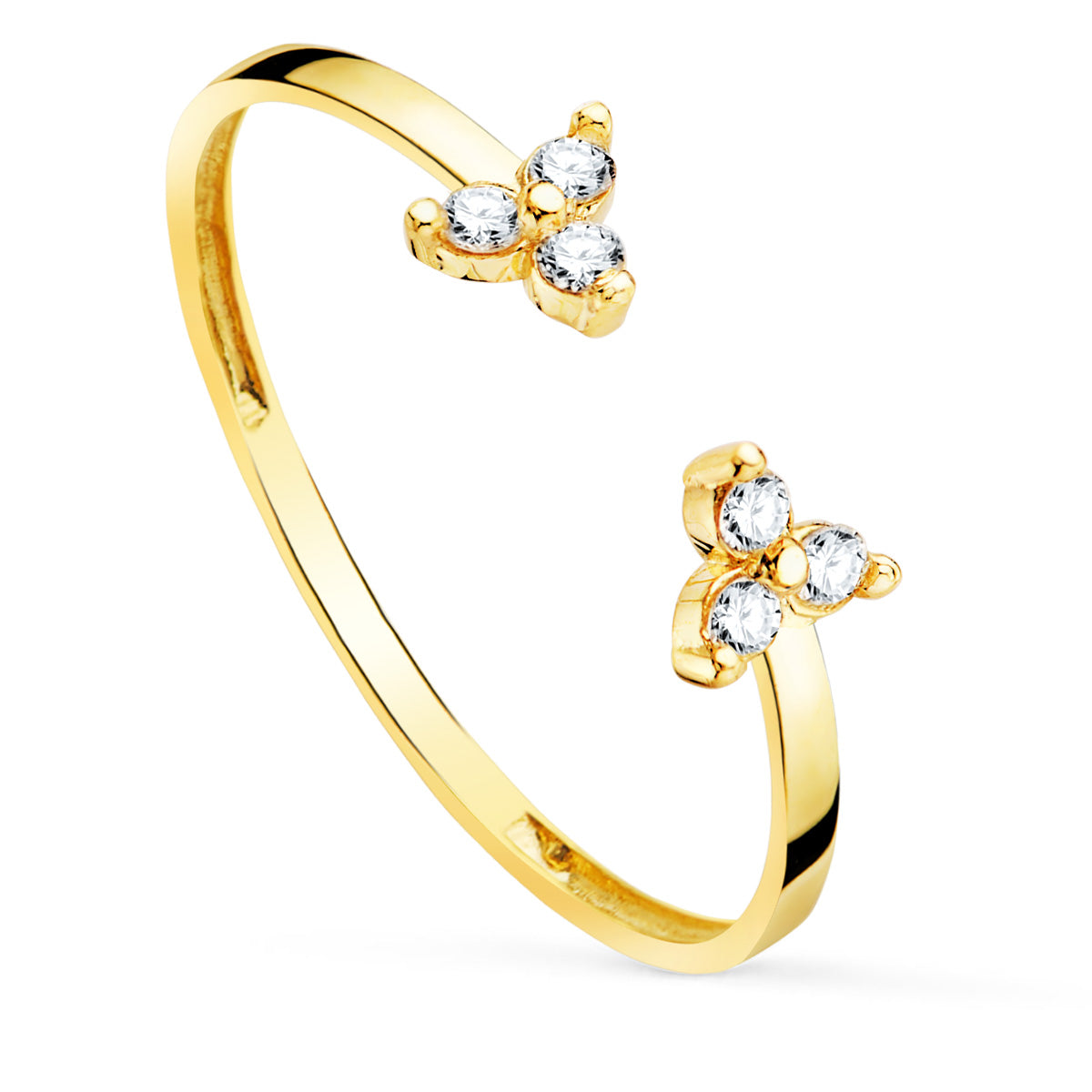 18K SORTIJA ORO AMARILLO DIAMANTES DE LABORATORIO 0,09 QTS. VS2-G CUERPO 1,10 MM