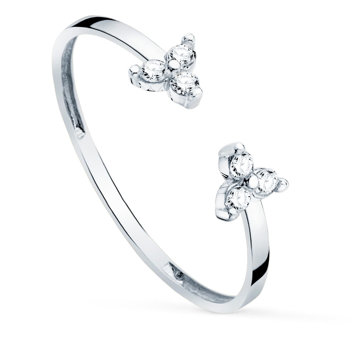 18K SORTIJA ORO BLANCO DIAMANTES 0,09 QTS. VS2-G CUERPO 1,10 MM