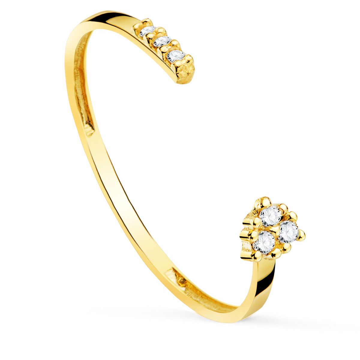 18K SORTIJA DIAMANTES 0.040 QT ORO AMARILLO CUERPO 1.10 MM S2