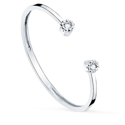 18K SORTIJA ORO BLANCO DIAMANTES 0,0160 QTS. VS2-G CUERPO 1,10 MM